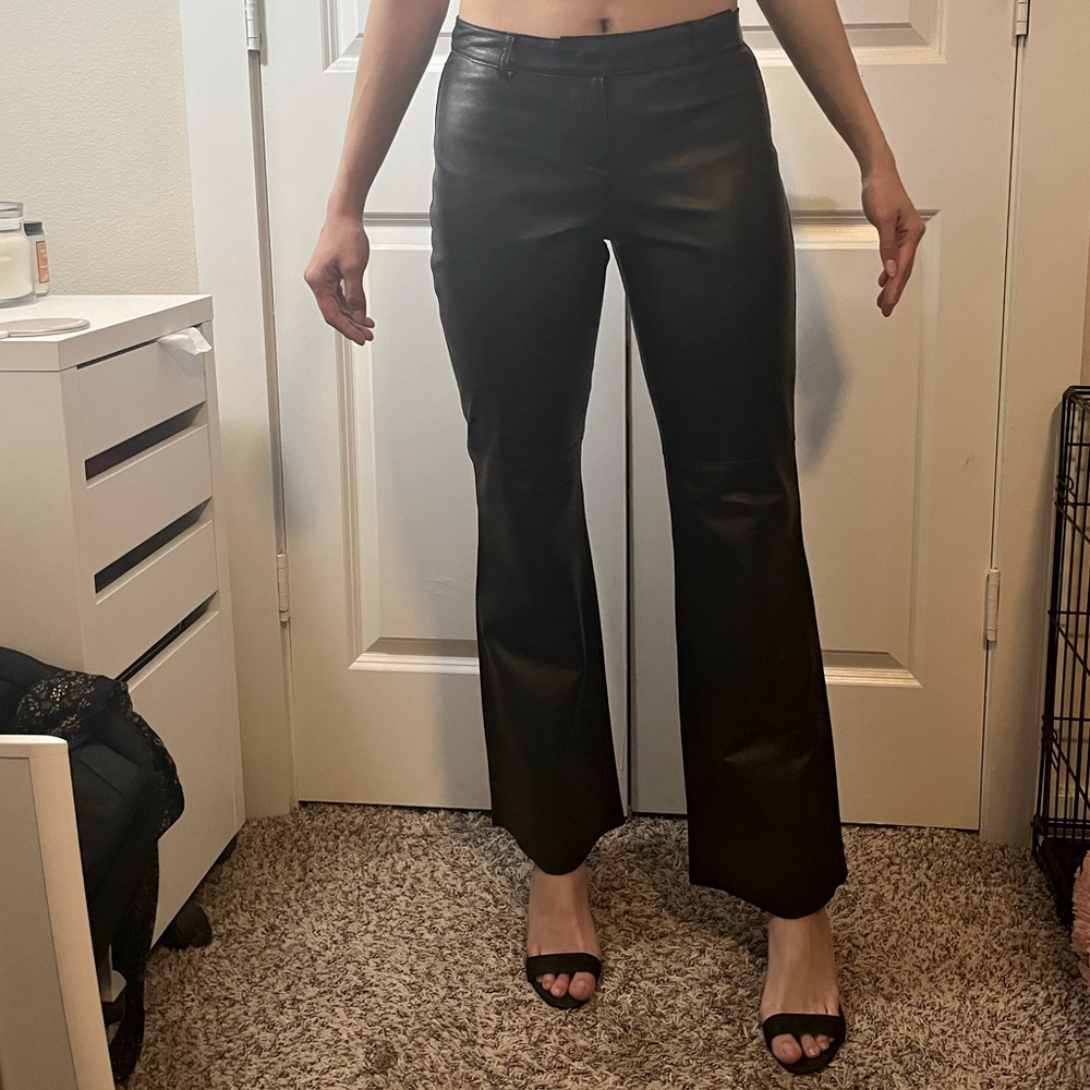 Black mid rise leather pants vintage size 6P- Aritzia Melina DUPES